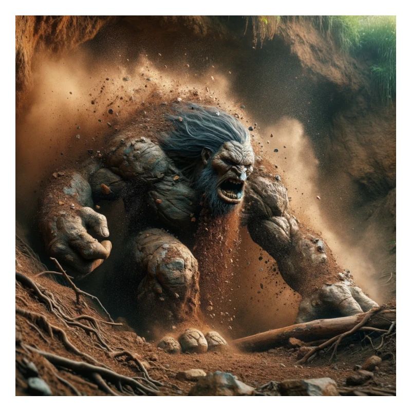 Troll émergeant du sol
