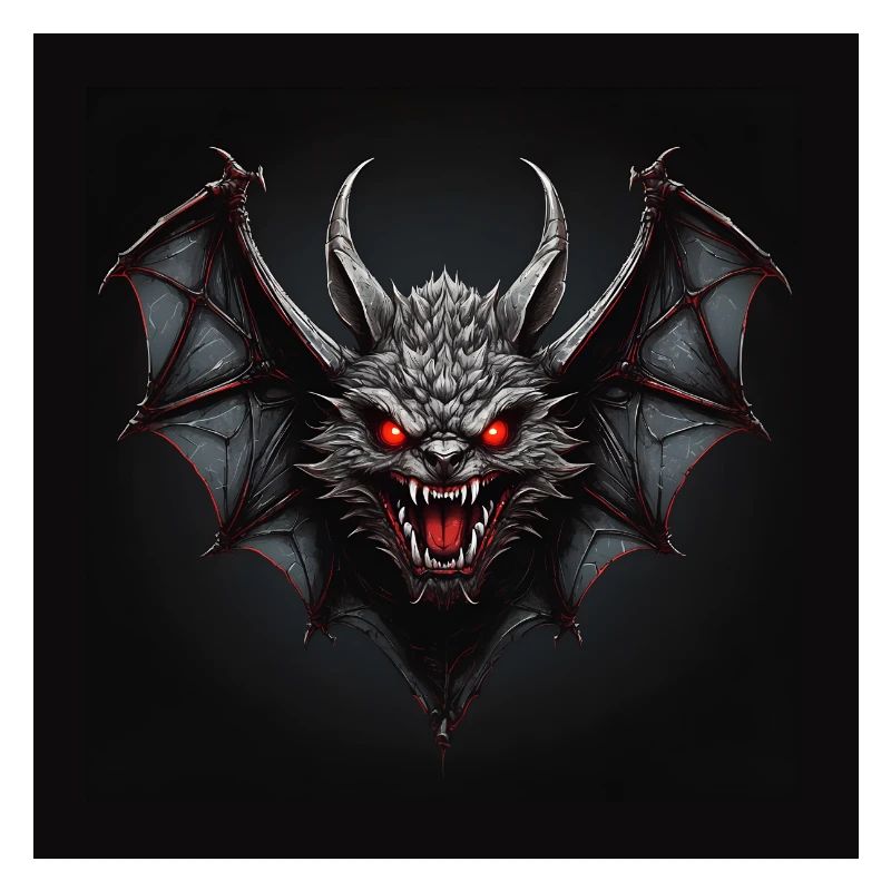 Devilish Bat Red Eyes Teeth