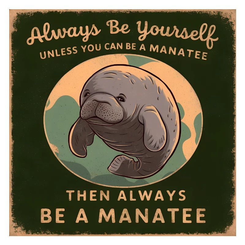 Sei Du selbst oder sei ein Manatee Lebensweisheit