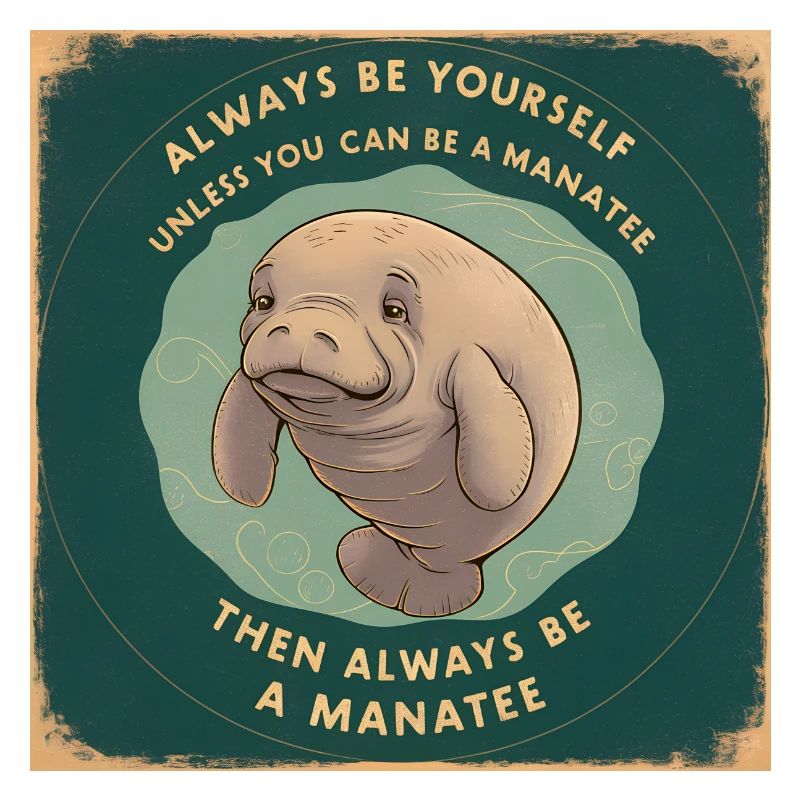 Sei Du selbst oder sei ein Manatee Lebensweisheit
