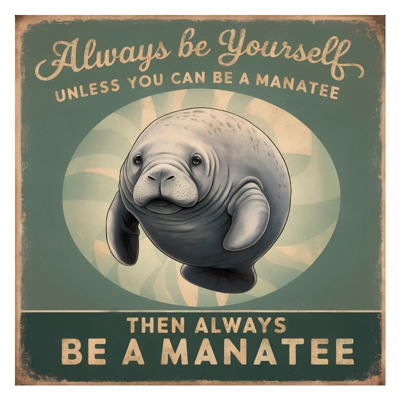 Sei Du selbst oder sei ein Manatee Lebensweisheit