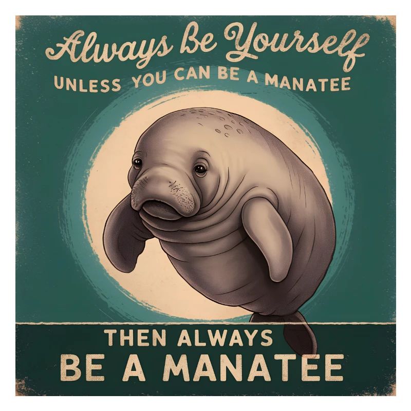 Sei Du selbst oder sei ein Manatee Lebensweisheit