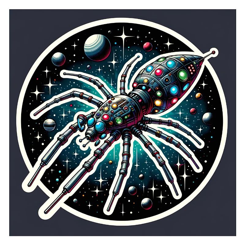 Fantastique vaisseau spatial araignée dans l’espace