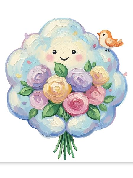 Cute Cloud with Flowers