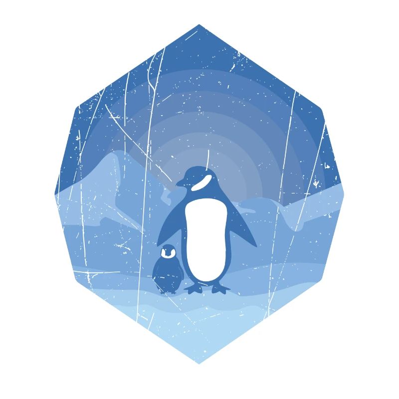 Pingouin mère avec bébé pingouin - design