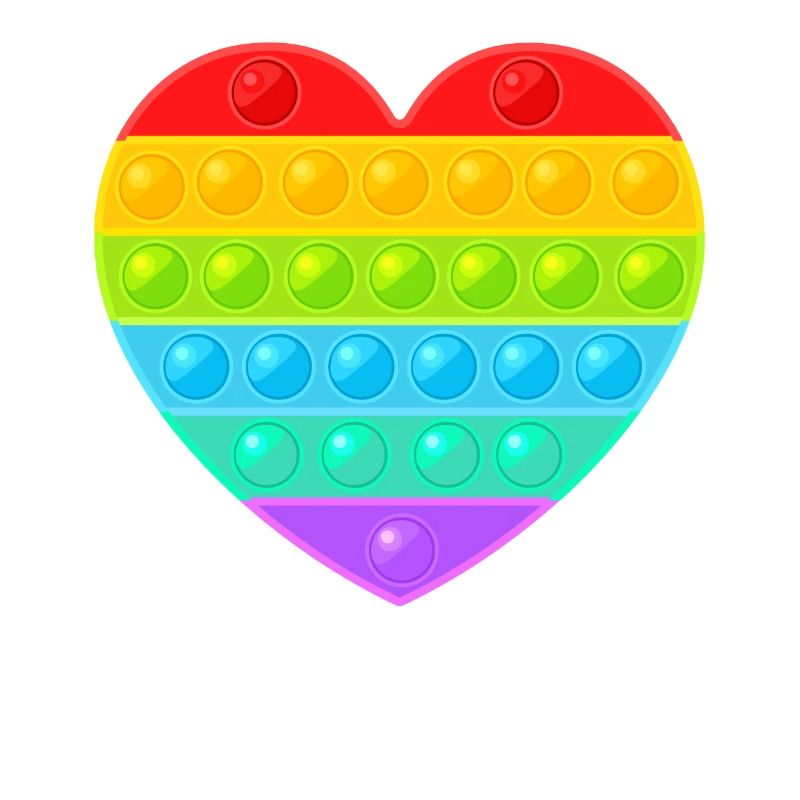 Pop It Popit Herz Bunt Regenbogen