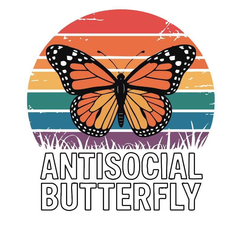 Papillon antisocial - Retro Schmetterling