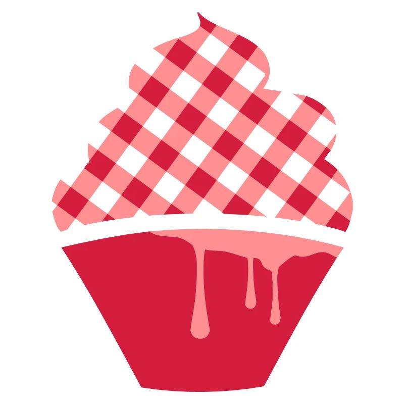 Stylized cupcake with check topping