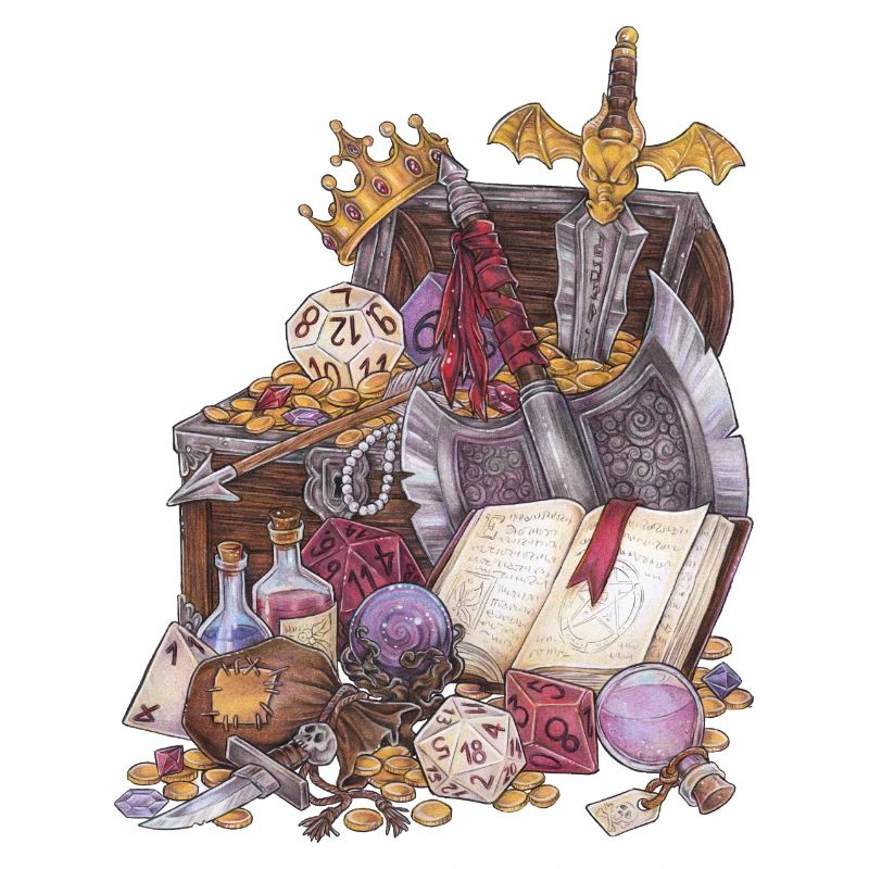 Coffre au trésor dans un donjon avec épée Magic Fantasy