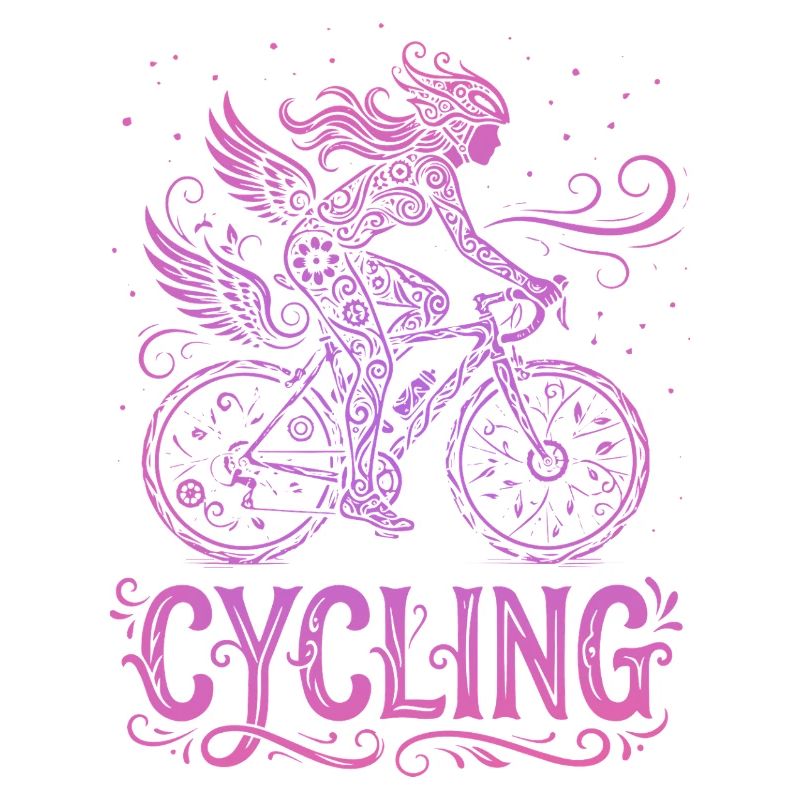 Feenradfahrer in rosa Spitze