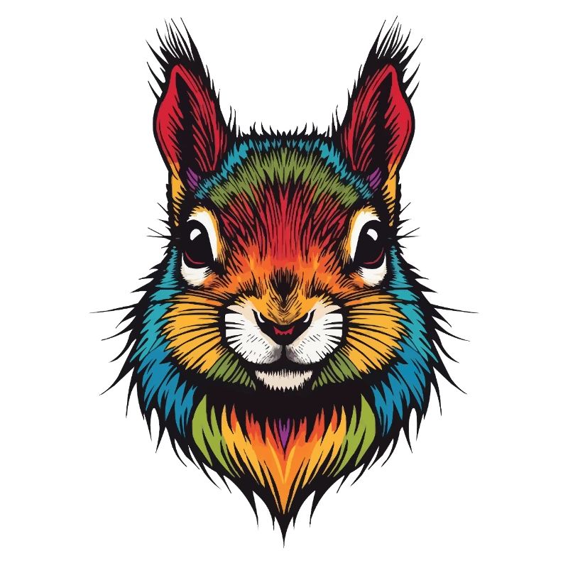 Buntes Eichhörnchen tierische Farbexplosion