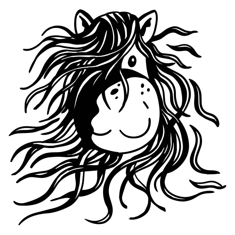 Pferd mit dicker Mähne - Pferde - Comic