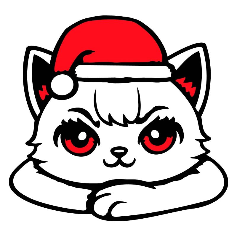 Cat Confident Santa Hat Cute Kitten