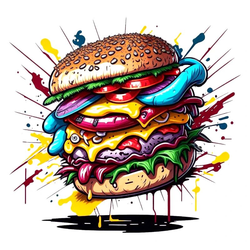 Hamburger Graffiti Farbexplosion