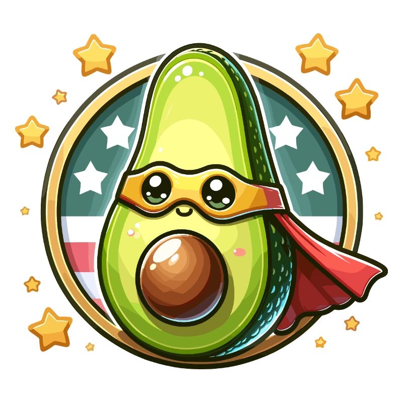 Niedlicher Gesunde Avocado Superheld Helden Frucht