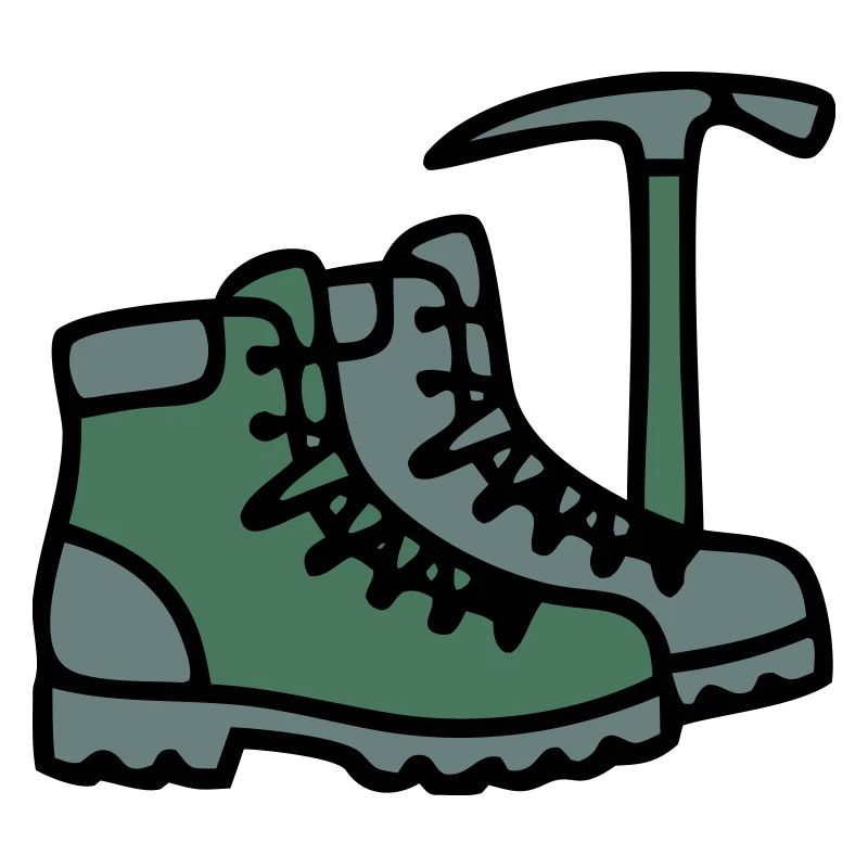 Wanderschuhe Eispickel Bergsteiger Alpen Wanderer