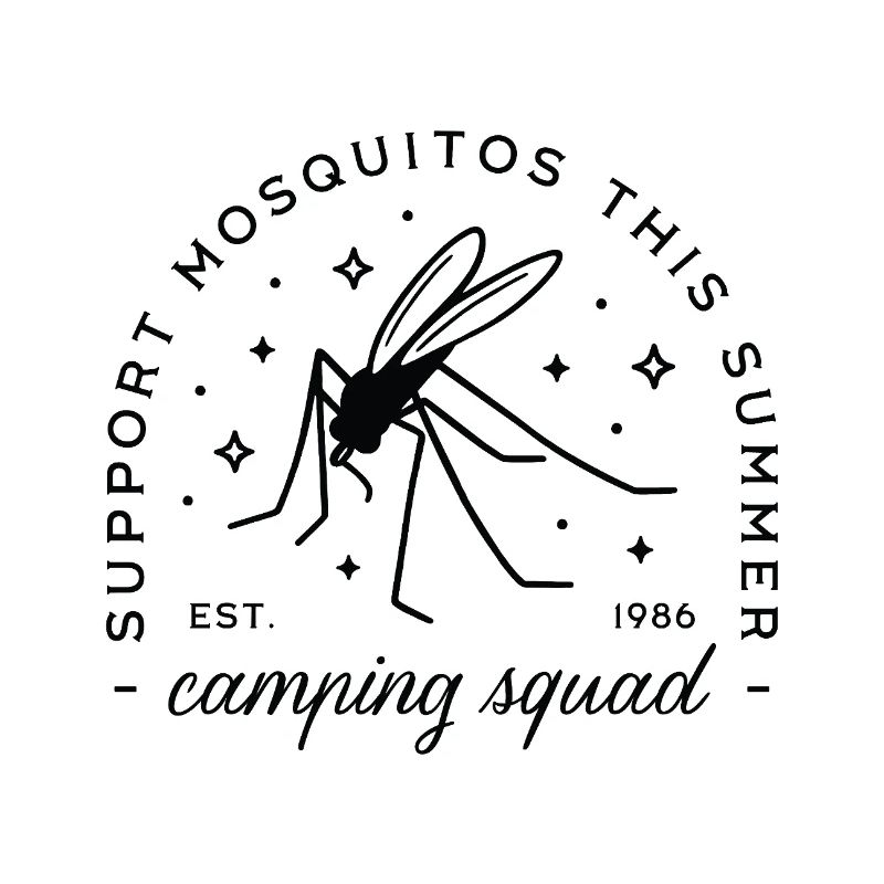 Camping group mosquito funny summer camp trip
