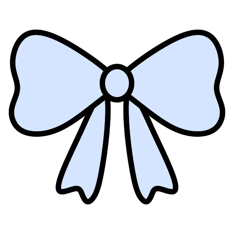 Delicate Light Blue Bow Design