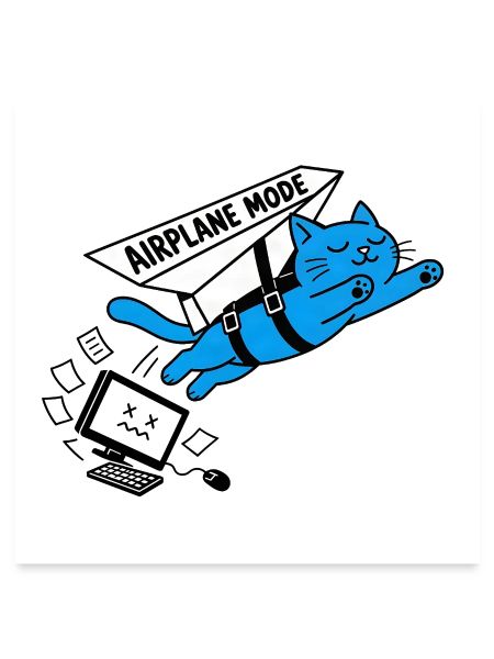 Burnout-Computer-Katzen-Flugzeugmodus