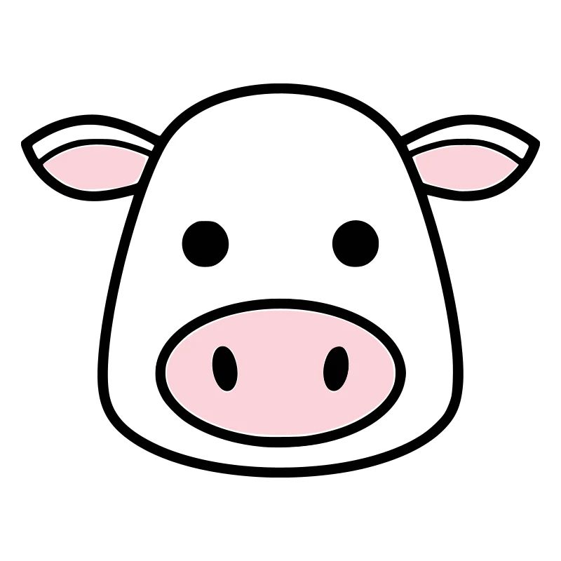 Mignonne Tête de Vache Visage Vector de la BD