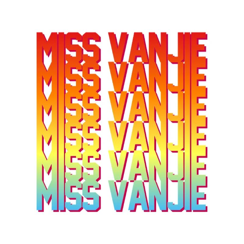 Mlle Vanjie ! Texte de couleur arc-en-ciel de mème