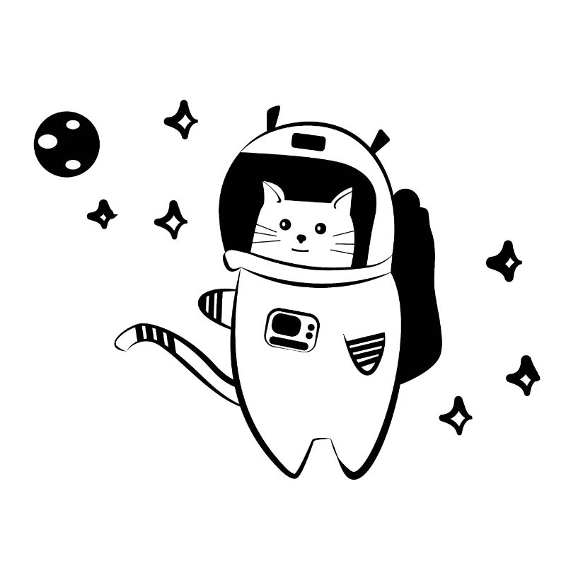 Chat cool dans l'espace