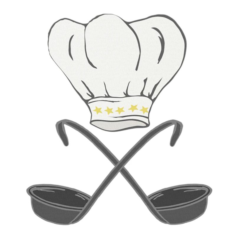 Toque de chef avec louches à soupe, cuisson