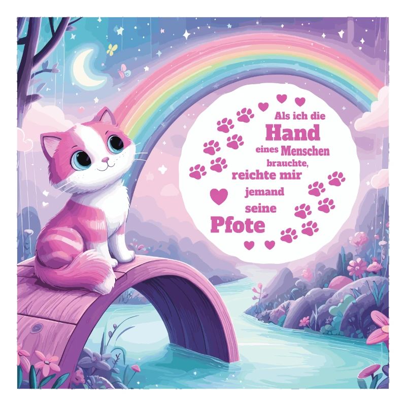 Katze mit Regenbogen