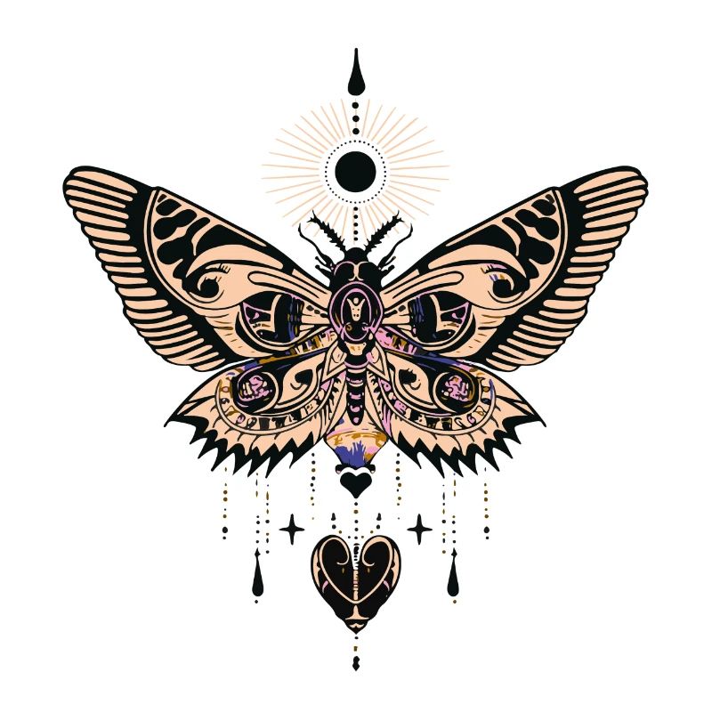 Conception de papillon mystique et d’aura céleste