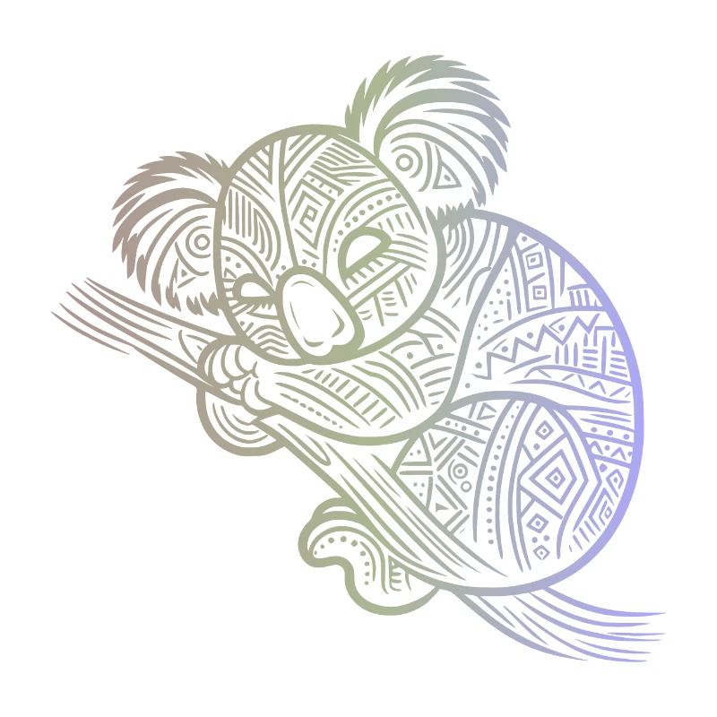 koala in aboriginal patterns, tribal