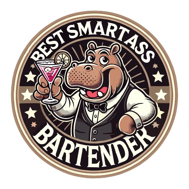 Barkeeper Barmann Nilpferd Flusspferd Geschenk