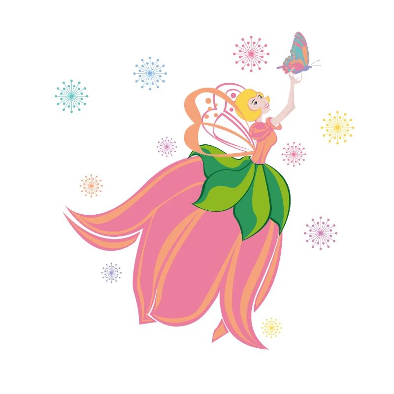 Fabuleuse fée des fleurs avec papillon