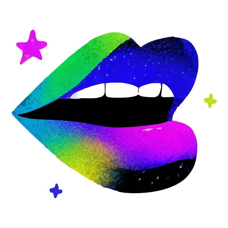 Regenbogen Lippe Graffiti Pop Art