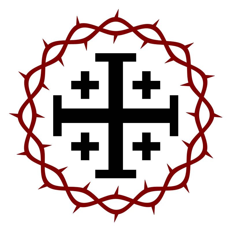 Croix de Jérusalem et couronne d’épines