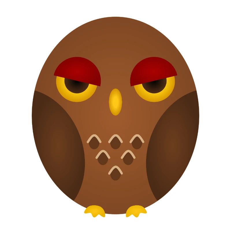 Grumpy Owl Silhouette