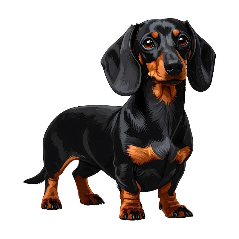 Teckel noir et beige - Chien saucisse