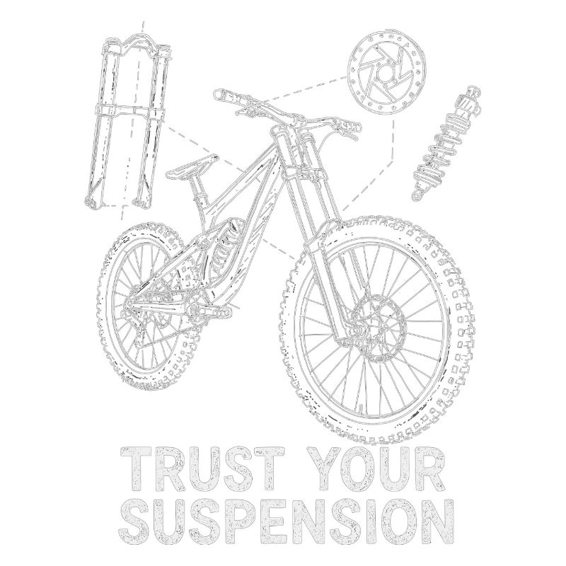 Downhill MTB Exploded Drawing – Suspension Art