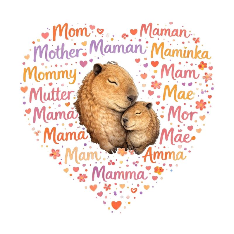 Capybara Mama Herz – Muttertag Geschenk