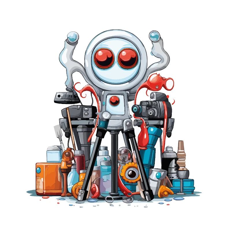 Small laboratory robot with tools