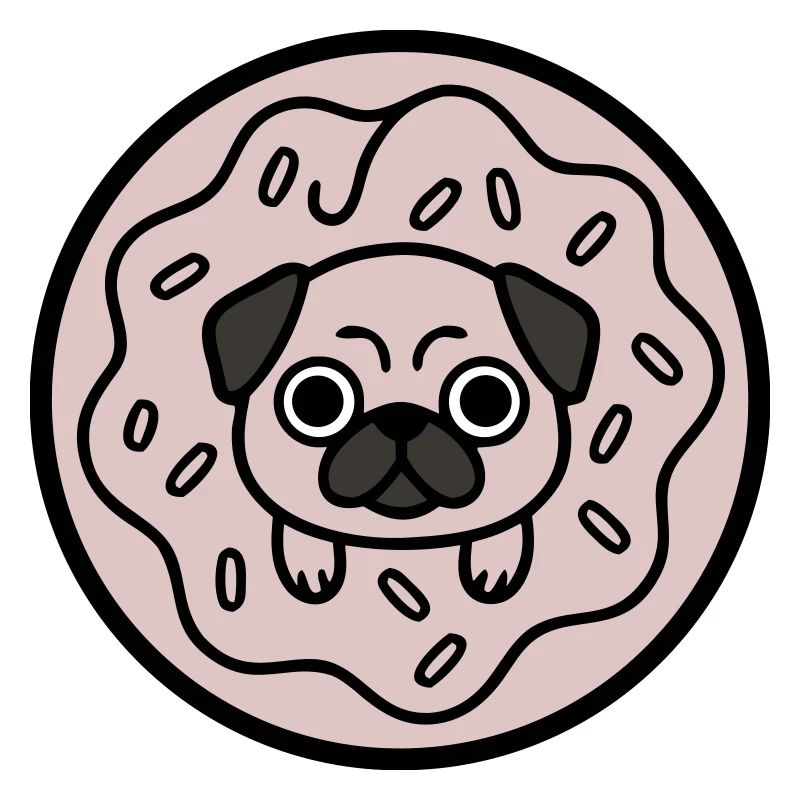 Mops Hund Donut Süßigkeiten