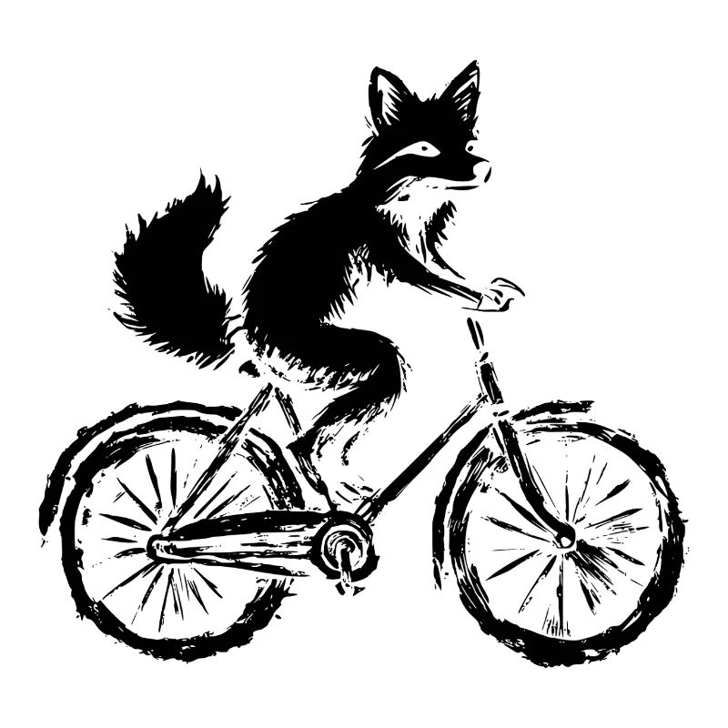 Funny Bicycle Fox