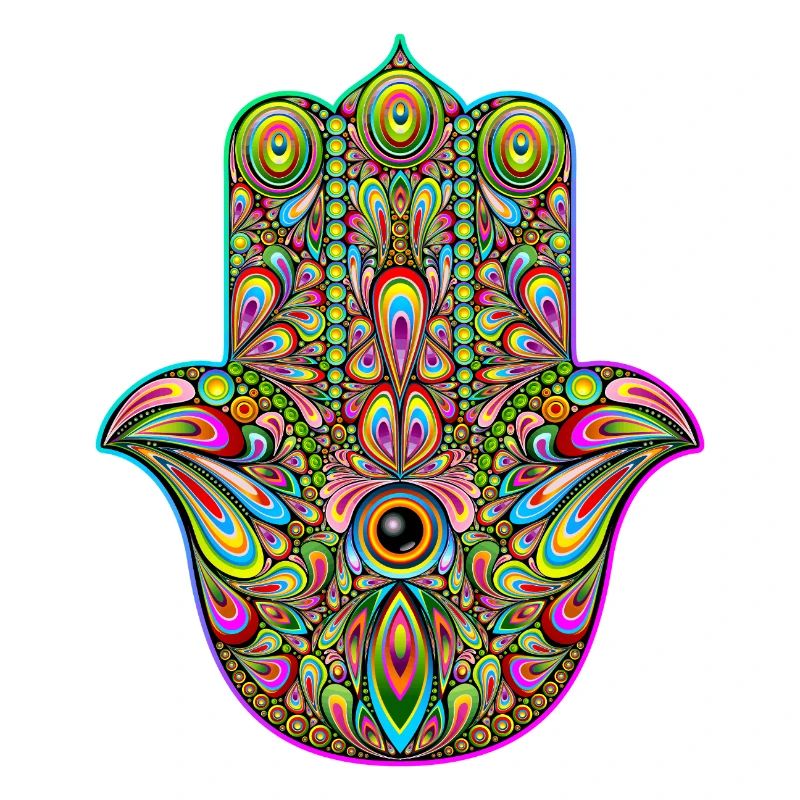 Hamsa Hand Trippy Psychedelic Art