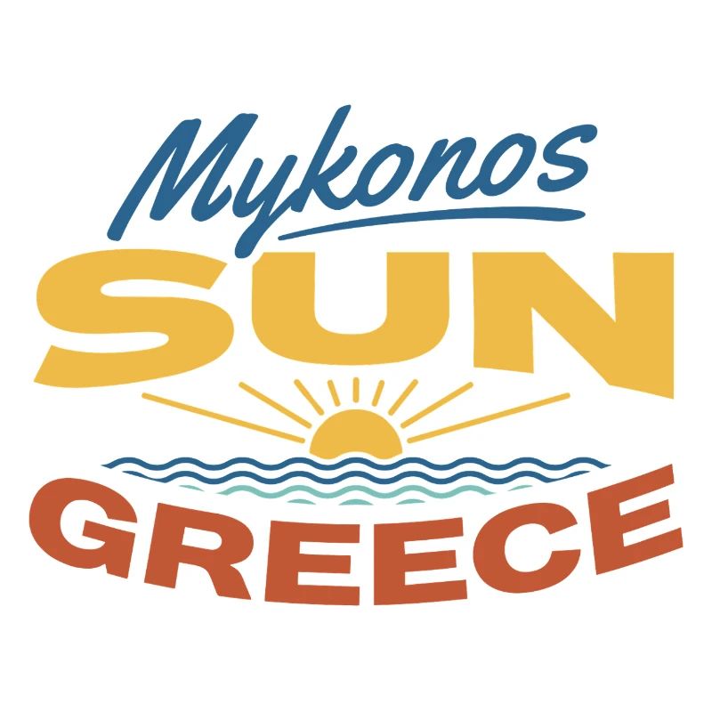 Mykonos Soleil Grèce Coucher de soleil Tee