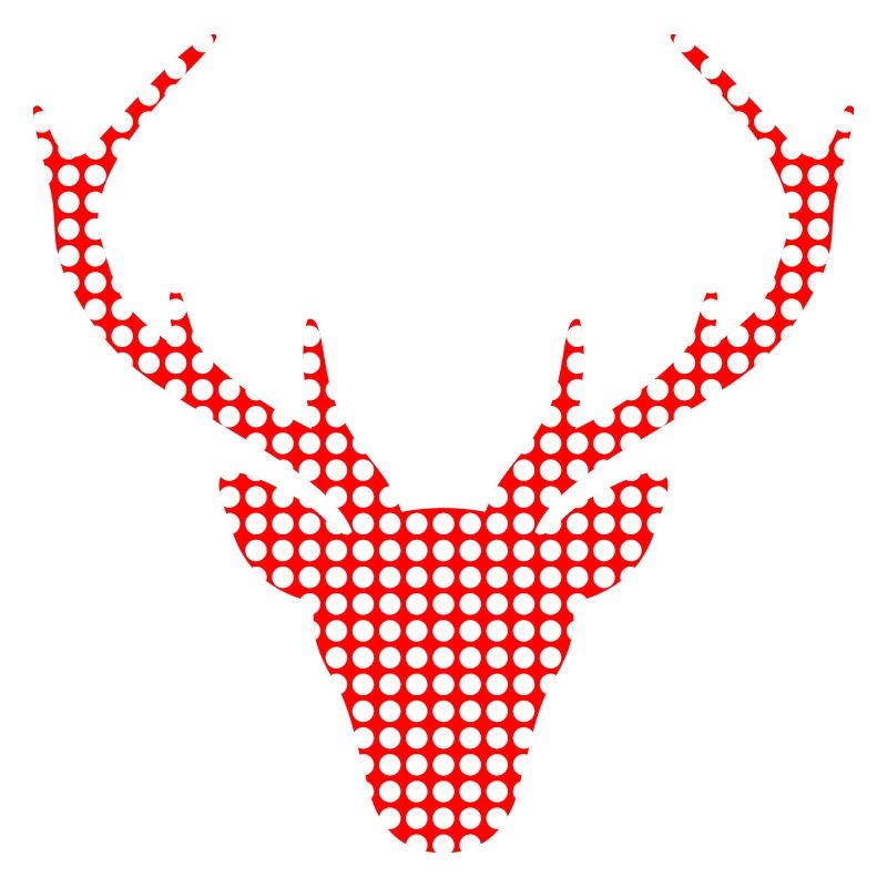 Red deer in dot pattern