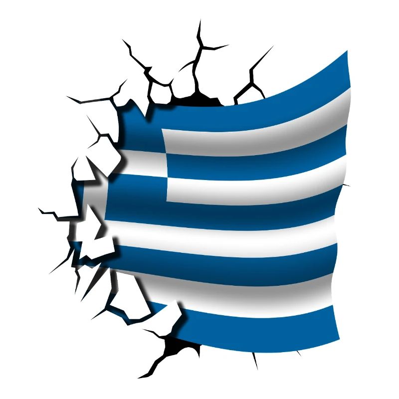 Drapeau de la Grèce - Grèce - Drapeau Broken Design