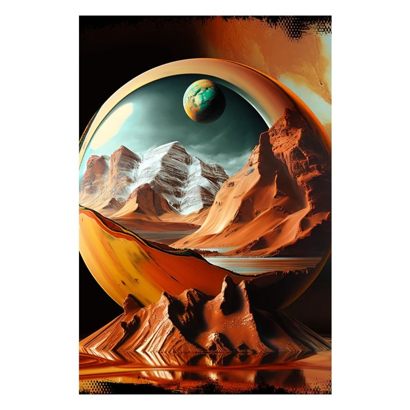 Planetary Globe Desert Landscape