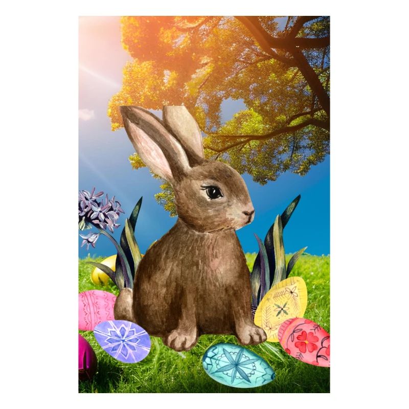 Spring Easter bunny with Easter eggs