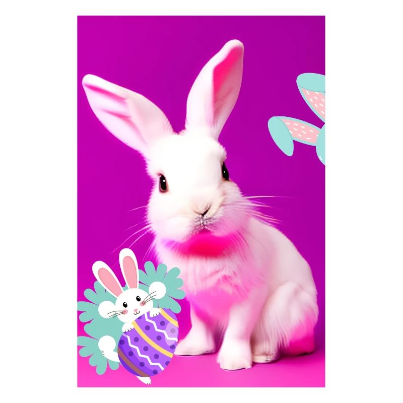 Pink Easter Bunny with Easter Egg Pink