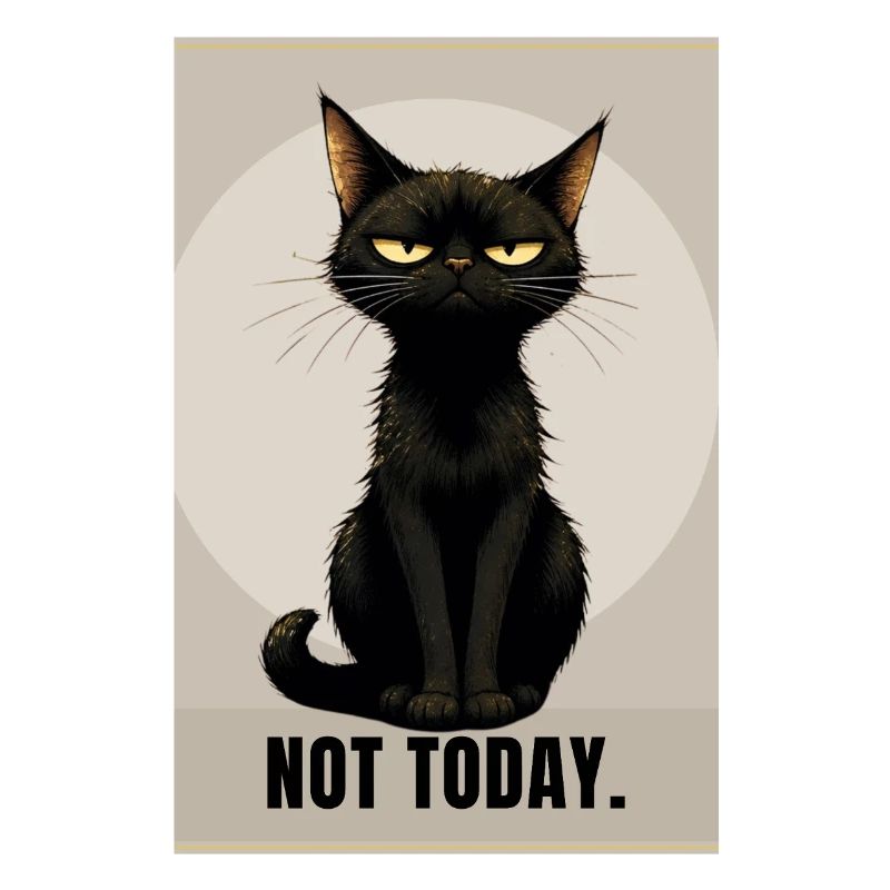Not Today. – Sarcastic Black Cat Design