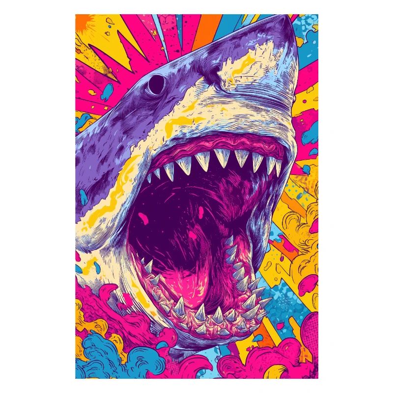 Explosion de requin psychédélique